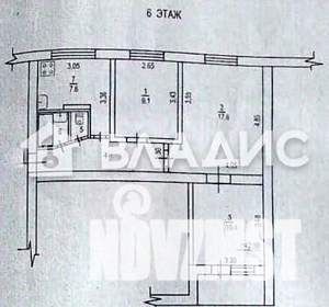 3-к квартира, вторичка, 54м2, 9/9 этаж