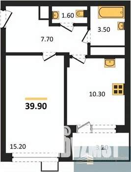 1-к квартира, вторичка, 40м2, 9/11 этаж