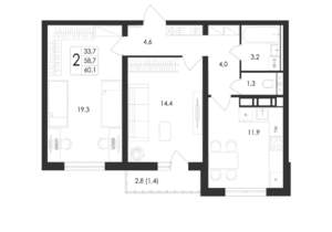 2-к квартира, вторичка, 60м2, 10/17 этаж