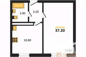 1-к квартира, вторичка, 37м2, 1/17 этаж