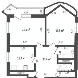 2-к квартира, вторичка, 75м2, 13/18 этаж