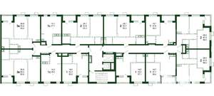 2-к квартира, строящийся дом, 54м2, 2/13 этаж