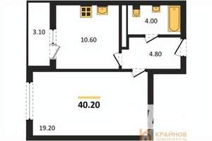 1-к квартира, вторичка, 40м2, 7/25 этаж
