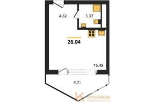 Студия квартира, вторичка, 26м2, 1/21 этаж
