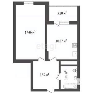 1-к квартира, вторичка, 41м2, 20/25 этаж