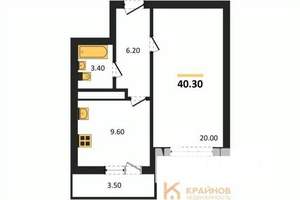 1-к квартира, вторичка, 40м2, 18/25 этаж