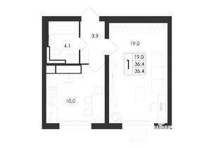 1-к квартира, вторичка, 36м2, 3/19 этаж