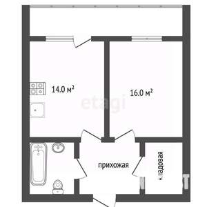 1-к квартира, вторичка, 40м2, 4/13 этаж