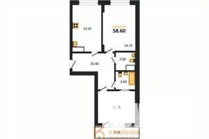 2-к квартира, вторичка, 59м2, 10/13 этаж