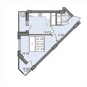 1-к квартира, вторичка, 36м2, 8/13 этаж