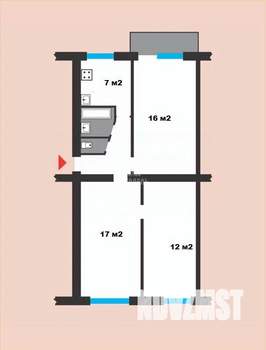 3-к квартира, вторичка, 60м2, 2/5 этаж