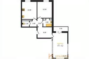 2-к квартира, вторичка, 65м2, 4/17 этаж