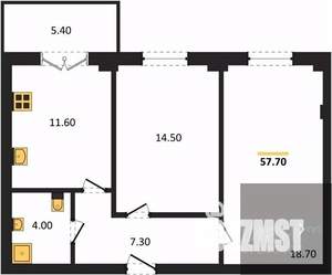 2-к квартира, вторичка, 58м2, 5/15 этаж