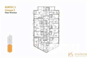 1-к квартира, вторичка, 45м2, 18/21 этаж