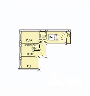 3-к квартира, вторичка, 83м2, 10/20 этаж