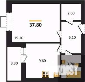 1-к квартира, вторичка, 38м2, 2/19 этаж