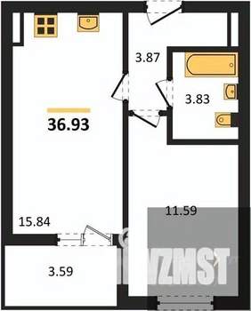 1-к квартира, вторичка, 37м2, 15/18 этаж