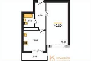 1-к квартира, вторичка, 40м2, 19/25 этаж