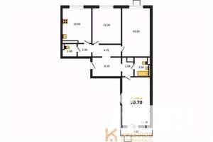 3-к квартира, вторичка, 91м2, 7/17 этаж