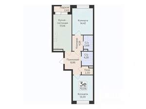 3-к квартира, вторичка, 70м2, 9/12 этаж