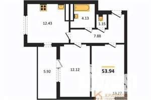 2-к квартира, вторичка, 54м2, 21/28 этаж