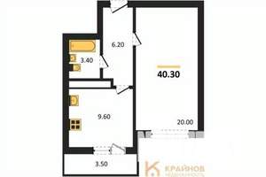 1-к квартира, вторичка, 40м2, 11/25 этаж