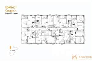 1-к квартира, строящийся дом, 50м2, 15/15 этаж