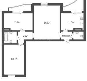 3-к квартира, вторичка, 86м2, 13/16 этаж