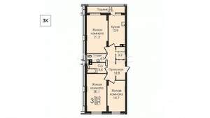 3-к квартира, вторичка, 97м2, 22/25 этаж