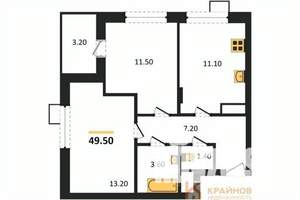2-к квартира, вторичка, 50м2, 6/11 этаж