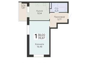 1-к квартира, вторичка, 40м2, 10/19 этаж