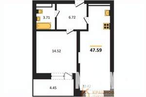 1-к квартира, вторичка, 48м2, 17/28 этаж