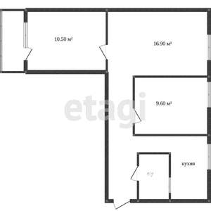 3-к квартира, вторичка, 57м2, 8/9 этаж