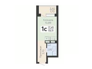 Студия квартира, вторичка, 19м2, 10/18 этаж