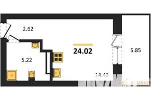 Студия квартира, вторичка, 24м2, 20/28 этаж