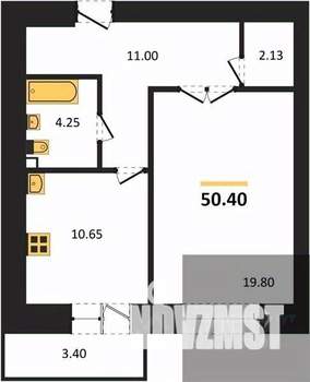 1-к квартира, вторичка, 50м2, 7/16 этаж