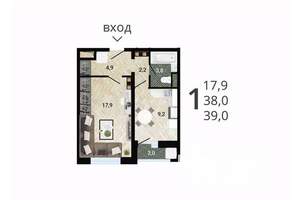 1-к квартира, вторичка, 40м2, 10/15 этаж