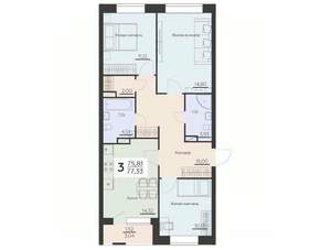 3-к квартира, вторичка, 77м2, 7/8 этаж