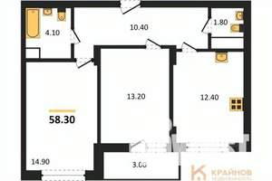 2-к квартира, вторичка, 58м2, 3/13 этаж