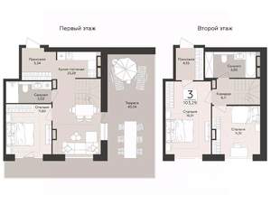 3-к квартира, строящийся дом, 103м2, 11/14 этаж