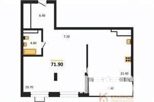 1-к квартира, вторичка, 72м2, 13/15 этаж