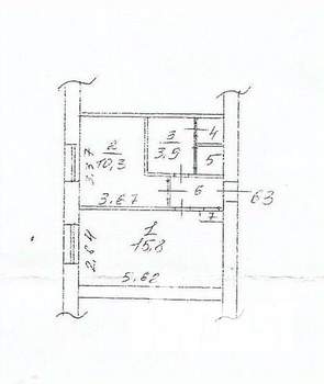2-к квартира, вторичка, 35м2, 6/9 этаж