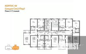 1-к квартира, вторичка, 38м2, 7/17 этаж