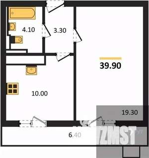1-к квартира, вторичка, 40м2, 8/19 этаж