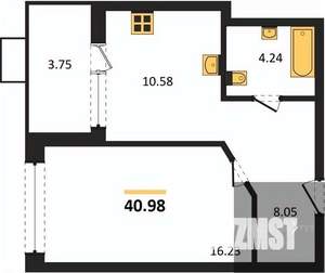 1-к квартира, вторичка, 41м2, 18/21 этаж
