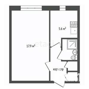 1-к квартира, вторичка, 30м2, 9/9 этаж