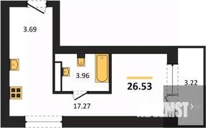 Студия квартира, вторичка, 27м2, 2/28 этаж