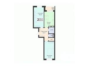 2-к квартира, вторичка, 70м2, 12/18 этаж