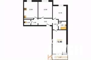 3-к квартира, вторичка, 76м2, 13/17 этаж