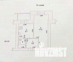 1-к квартира, вторичка, 34м2, 11/17 этаж